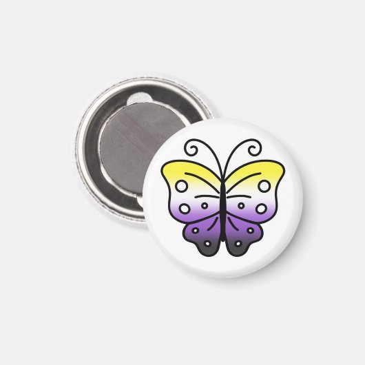 Nonbinary Pride Butterfly Magnet マグネット (正面/裏面)