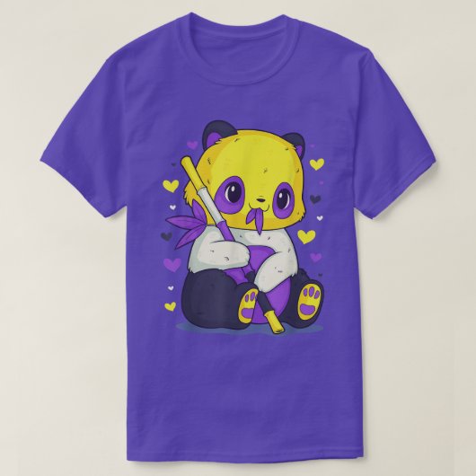 NonBinary Pride Flag Panda Genderqueer LGBT Gay Pr Tシャツ (デザイン正面)