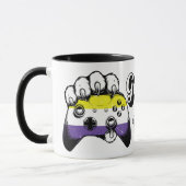 Nonbinary Pride Game On Tiger Paw Controller Mug マグカップ (左)