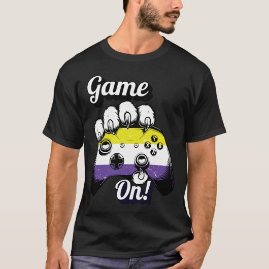 Nonbinary Pride Game On Tiger Paw Controller Shirt Tシャツ (正面)