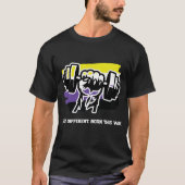 Nonbinary Pride Gym Shirt — Fist Dumbbell 2026 Tee Tシャツ (正面)