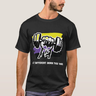 Nonbinary Pride Gym Shirt — Fist Dumbbell 2026 Tee Tシャツ
