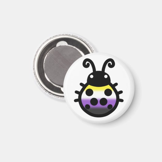 Nonbinary Pride Ladybug Magnet マグネット (正面/裏面)