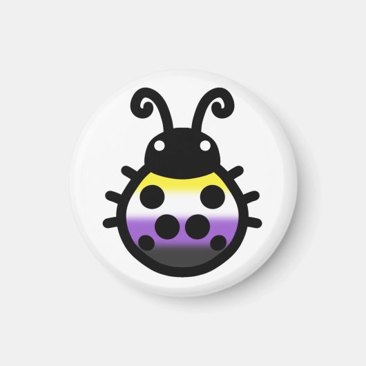 Nonbinary Pride Ladybug Magnet マグネット (正面)