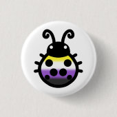 Nonbinary Pride Ladybug Pin Badge 缶バッジ (正面)