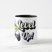 Nonbinary Pride Level Up Tiger Paw Controller Mug マグカップ (中央)