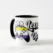 Nonbinary Pride Level Up Tiger Paw Controller Mug マグカップ (正面左)