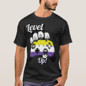 Nonbinary Pride Level Up Tiger Paw Controller Tee Tシャツ (正面)
