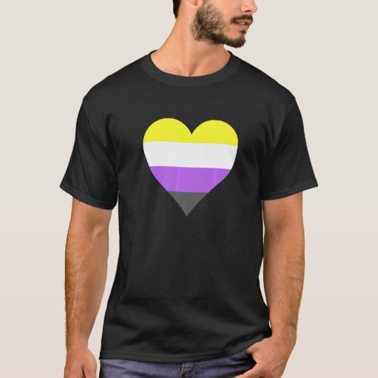 Nonbinary Pride LGBT Nonbinary Heart Nonbinary Fla Tシャツ (正面)