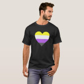 Nonbinary Pride LGBT Nonbinary Heart Nonbinary Fla Tシャツ (正面フル)