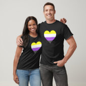 Nonbinary Pride LGBT Nonbinary Heart Nonbinary Fla Tシャツ (ユニセックス)