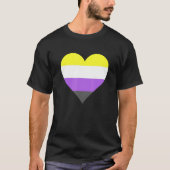 Nonbinary Pride LGBT Nonbinary Heart Nonbinary Fla Tシャツ (正面)