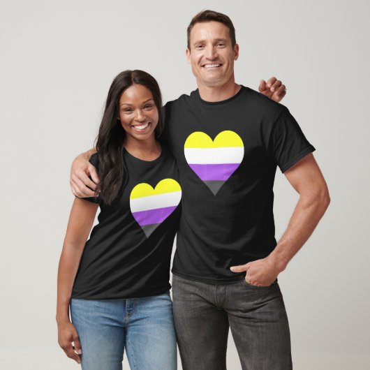 Nonbinary Pride LGBT Nonbinary Heart Nonbinary Fla Tシャツ (ユニセックス)