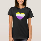 Nonbinary Pride LGBT Nonbinary Heart Nonbinary Fla Tシャツ (正面)