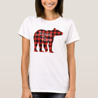 Nonnaくまの格子縞 Tシャツ