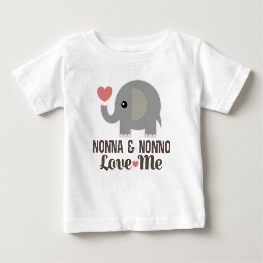NonnaとNonno Love Me孫 ベビーTシャツ (正面)