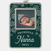 Nonnaに昇格 |ベビー写真おばあちゃん シルバープレートフレームオーナメント (正面)