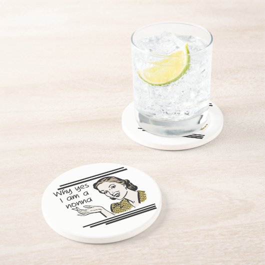 NonnaのレトロのTシャツおよびギフト コースター (側面)