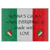 NonnaのCucinaのカスタマイズ可能なイタリアンな旗のハート カッティングボード (正面)
