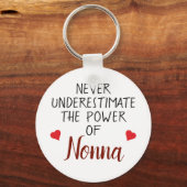 Nonnaキーチェーンを過小評価しパーソナライズされたない キーホルダー (正面)