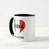 NONNAフライタリアングハートパーソナライズされた マグカップ (正面左)