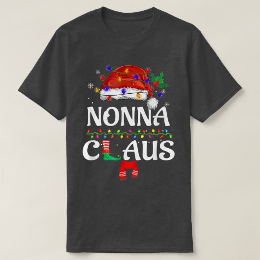 Nonna句マッチングファミリーサンタハパジャマXma Tシャツ (デザイン正面)