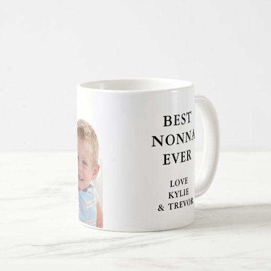 Nonna最高の祖母の名前フォトマグ コーヒーマグカップ (正面右)