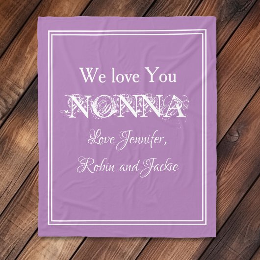 NONNA私たちはあなたの可愛い祖母のギフトグランドキッズ名を愛する フリースブランケット