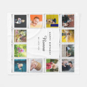 Nonna誕生日フォトコラージュテンプレート白 フリースブランケット (正面(横))