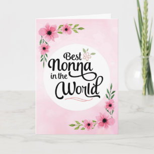 Nonna誕生日最高の-  Nonna in the World w/Flowers カード