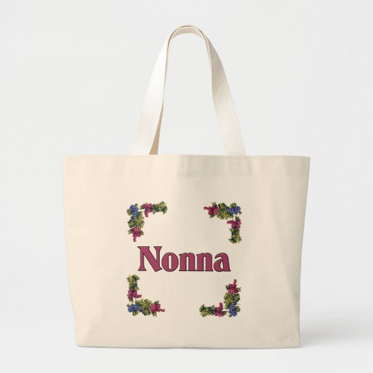 Nonna (イタリアンな祖母) ラージトートバッグ (正面)
