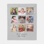NONNA 8 xフォトコラージュ孫ファミリーツリー フリースブランケット (正面)
