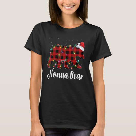Nonna Bear Buffalo Red Plaid Matching Family Chris Tシャツ (正面)