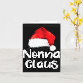 Nonna Claus Christmas Family Matching Santa Hat Pa カード (黄色い花)