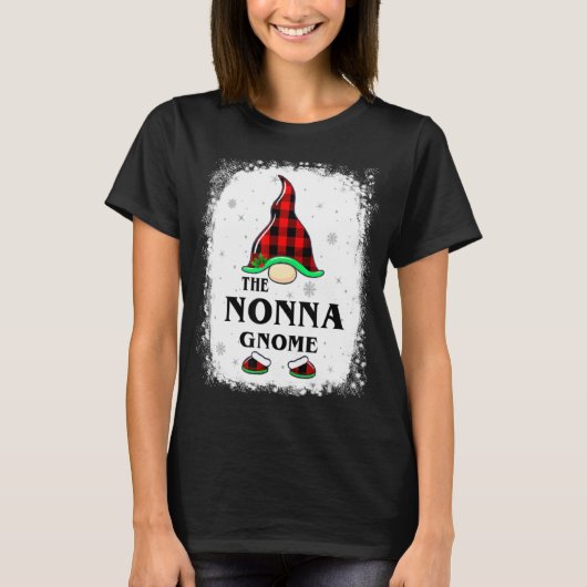 Nonna Gnome Buffalo Plaid Matching Family Xmas Paj Tシャツ (正面)