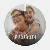 Nonna Gramonaスクリプトオーバーレイ ガラスオーナメント (裏面)