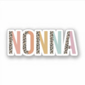 Nonna Leopard Print、Nonna Nana Gift、祖母 シール (正面)
