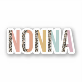 Nonna Leopard Print、Nonna Nana Gift、祖母 シール