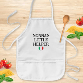 Nonna’s Little Helper Kids - Italian Flag Heart 子供用エプロン