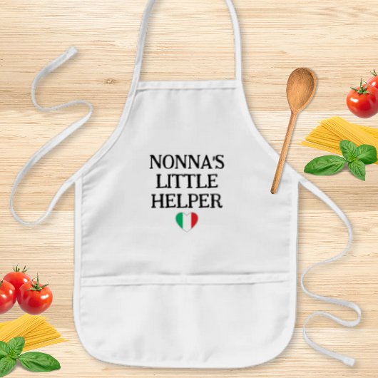 Nonna’s Little Helper Kids - Italian Flag Heart 子供用エプロン