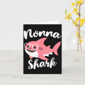 Nonna Shark Mother's Day Grandma Funny  カード (黄色い花)
