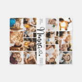 Nonna We Love youハートモダンPhoto Collage File フリースブランケット (正面(横))