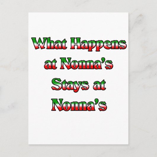 Nonna'sで起こること，Nonna'sにとどまる ポストカード (正面)