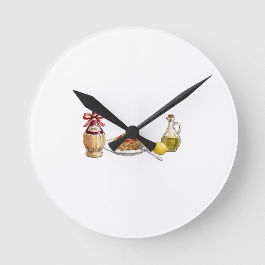 Nonna's Kitchen Coquette Aesthetic - Italian Summe ラウンド壁時計 (正面)