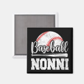 Nonni Baseball Playerゲームデー母#39; #39;s Da マグネット (正面/裏面)