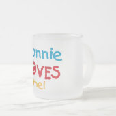 Nonnieは私をTシャツおよびギフト愛します フロストグラスマグカップ (正面右)