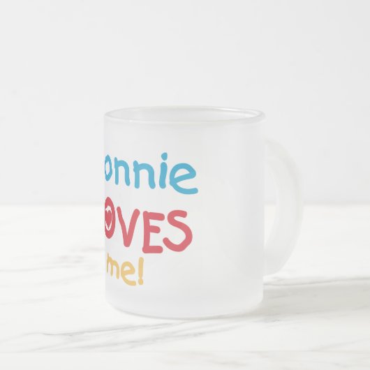 Nonnieは私をTシャツおよびギフト愛します フロストグラスマグカップ (正面右)
