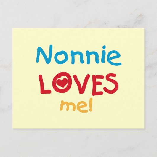 Nonnie Loves Me Tシャツとギフト ポストカード (正面)