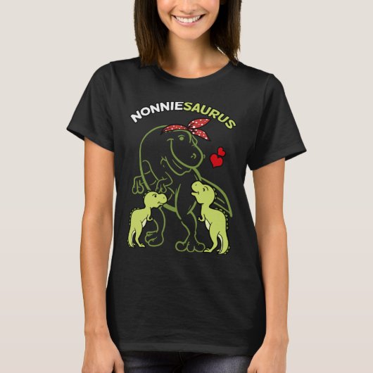 Nonniesaurus Nonnie 2 Kids Dinosaur Mother s Day Tシャツ (正面)