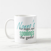 Nonnoの名前およびGamをだめにすること コーヒーマグカップ (左)